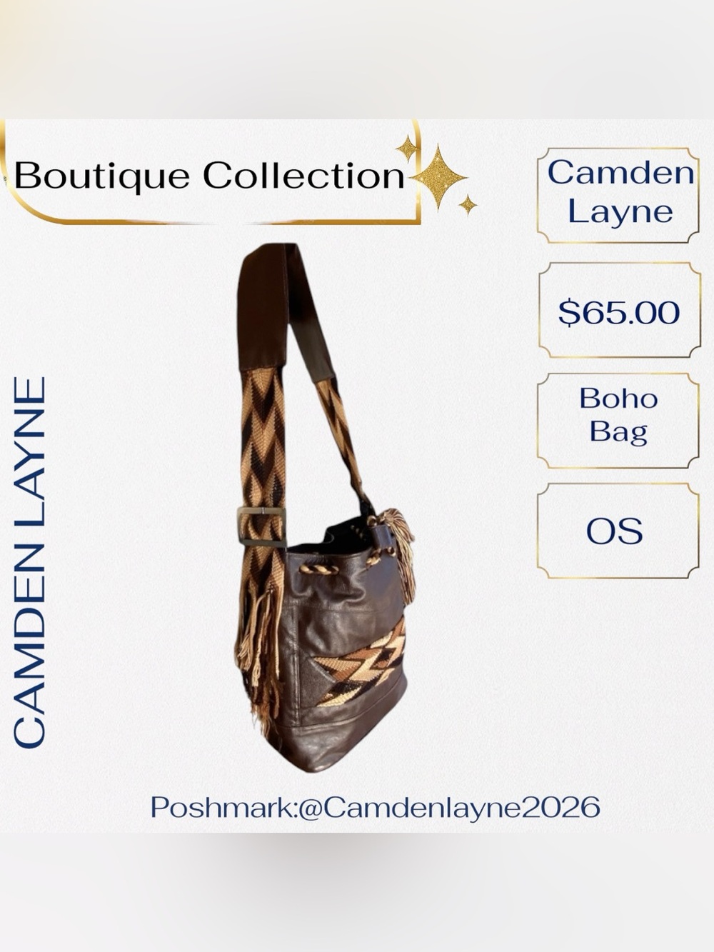 Camden Layne Boho Brown and Tan Shoulder Bag - Picture 9 of 11